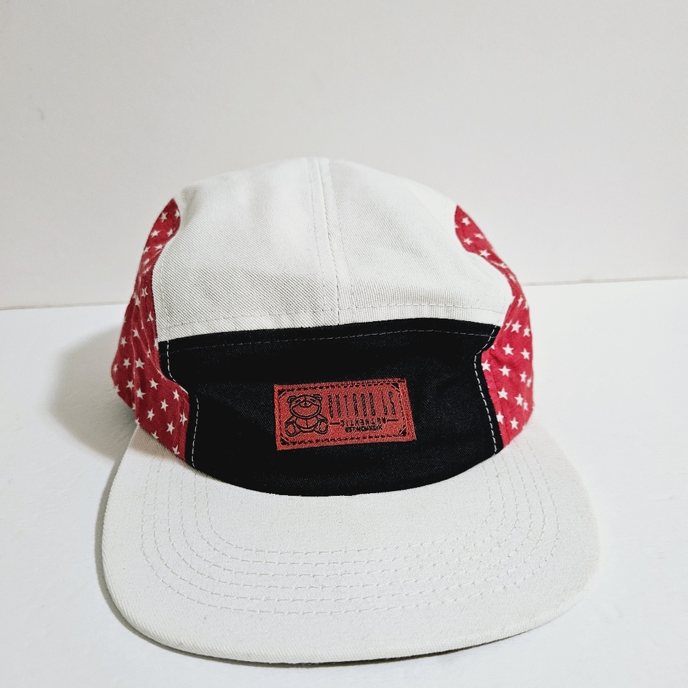 Entree LS Cap Red/White Navy Star Pattern Print Adjustable Buckle Hat